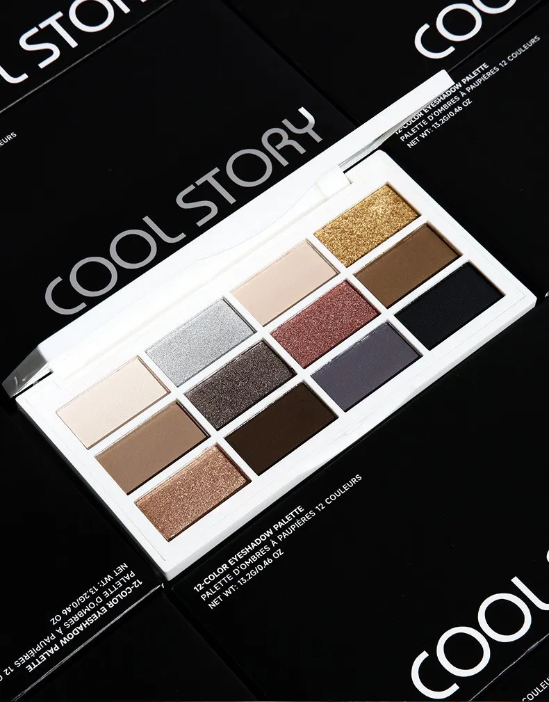 Twelve Color Cement Plate Eye Shadow Matte Powder Shimmer Glitter Natural Nude Earth Color Pearlescent Matte Delicate Parity — image 2