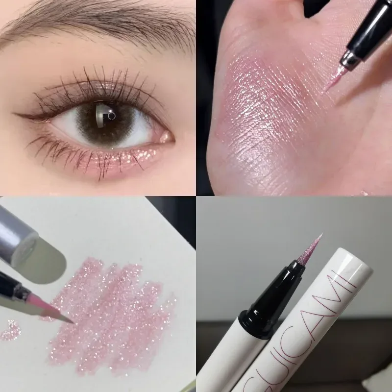 Pearlescent White Liquid Eyeliner Pen Long Lasting Non-dizzy Shiny Eye Liner Pen Fast-drying Lying Silkworm Brighten Eyes Makeup