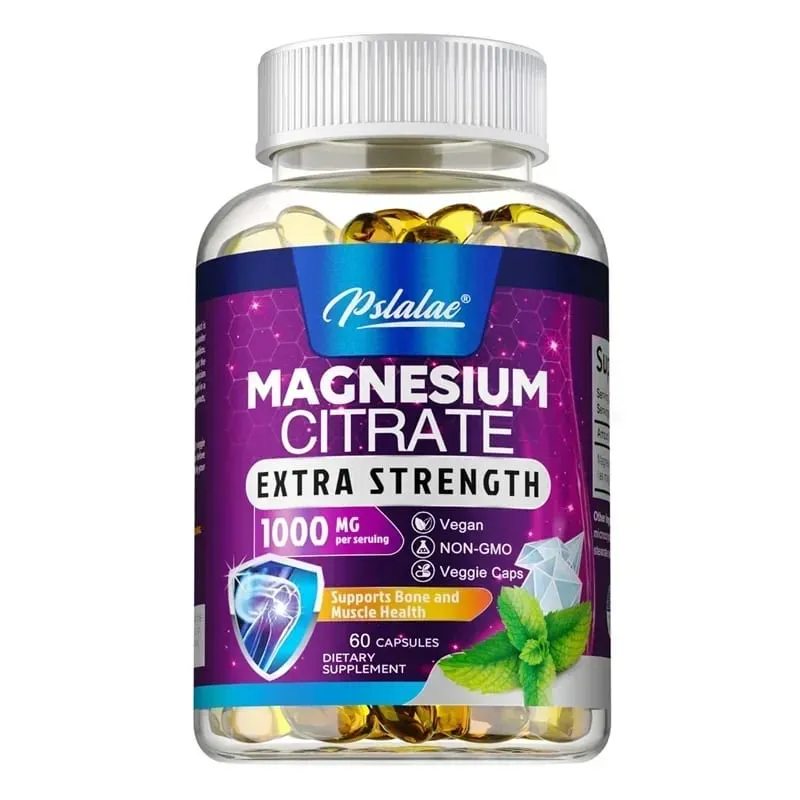Magnesium Citrate Capsules - High Absorption Magnesium Citrate for Leg Spasms Muscle Bone and Heart Health — image 9