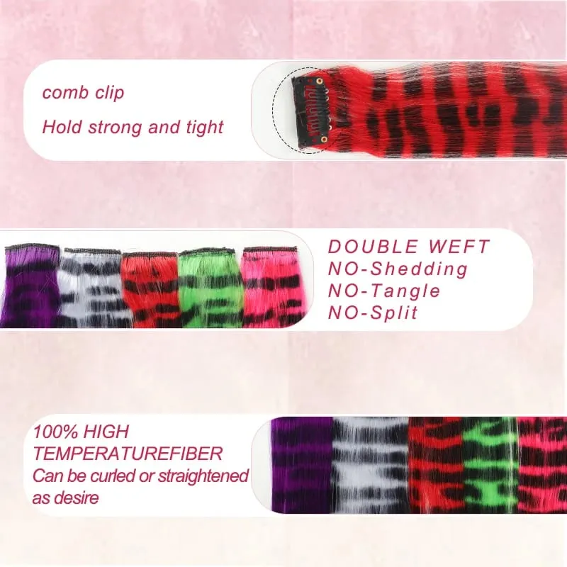 Rainbow Colored Feather Clip In Hair Extensions 18inch Synthetic Hair Piece Y2K Fashion For Women Girls Cosplay Party Halloween