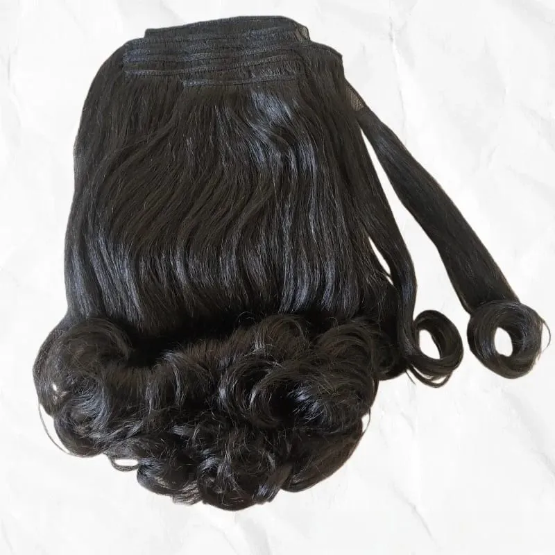 Blice Wrap Around Kinky Straight Tail Warping Curl Synthetic Fluffy 6PCS All-In-One 17Clips-In Hair Extension Hairpieces — image 4