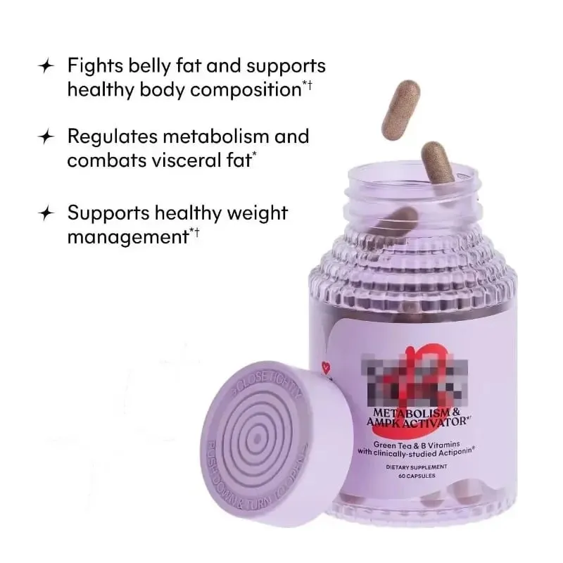 Metabolism Belly Fat Burning + AMPK Activating Supplement for Men & Women Gynostemma Green Tea Extract Vitamins B6 & B12 60pcs