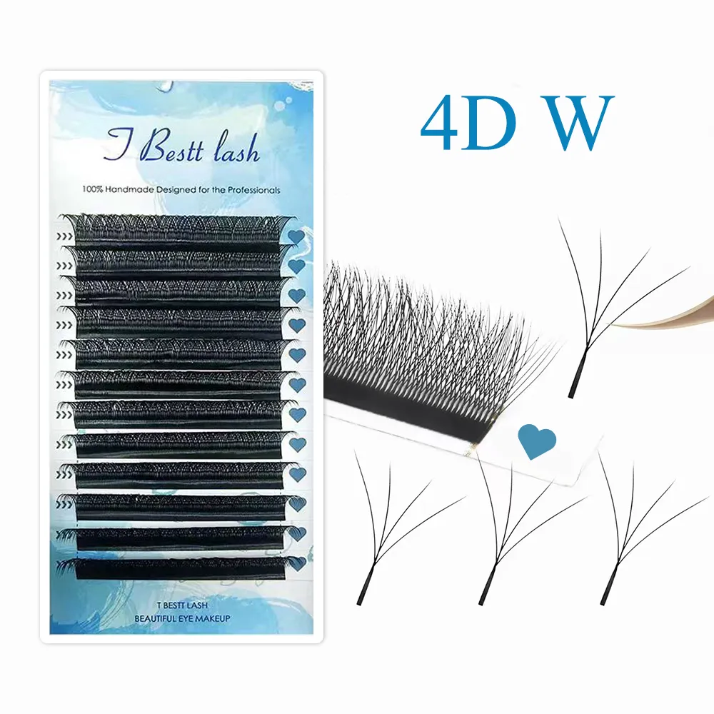 Tbestt 5D-W Shaped Eye Extension Premade Volume Fans Bulu Mata Gaya Clover W Mink Palsu Lembut Mudah Kipas Bulu Mata