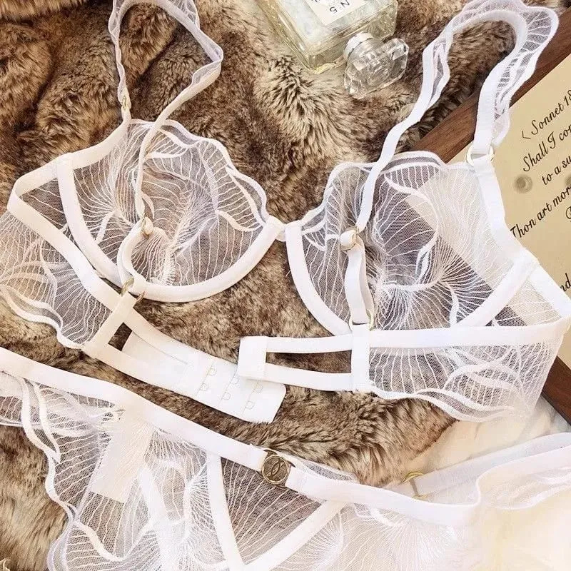 Pure Desire Christmas Minimizer Bra Sheer Mesh Large Bust Adjustable Soft Wires Anti-Sagging Elegant Lingerie UK Sizes MOYISU AB — image 4