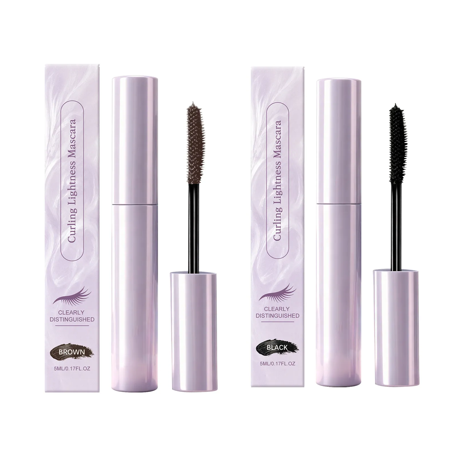 Curling Mascara Cream 3D Stereo Waterproof and Sweatproof Smudge Lengthening Mascara Quick-Drying Black Brown Mascara Eye Makeup