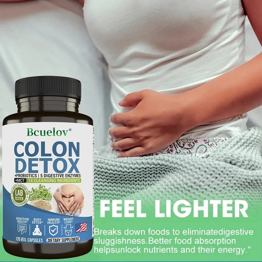 Suplemento de desintoxicação para limpador de cólon - Limpeza intestinal e probióticos - Digestão natural, Constipação e alívio intestinal Saúde intestinal