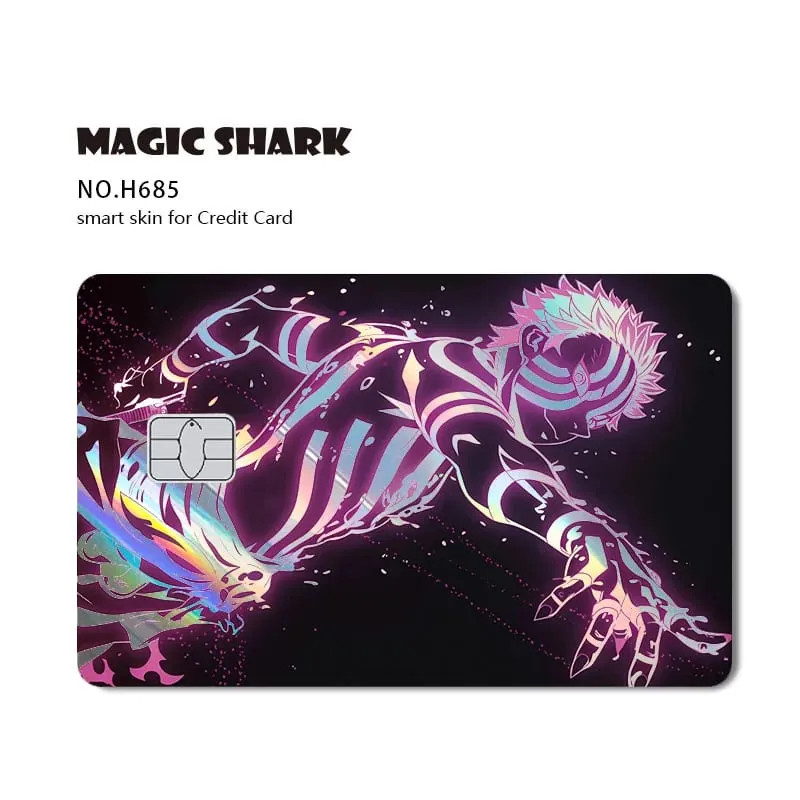 Magic Shark 2026 New Hot Demon Slayers Anime Shinny Holographic Laser Skin Cover Sticker Film for Debit Credit Bank Card