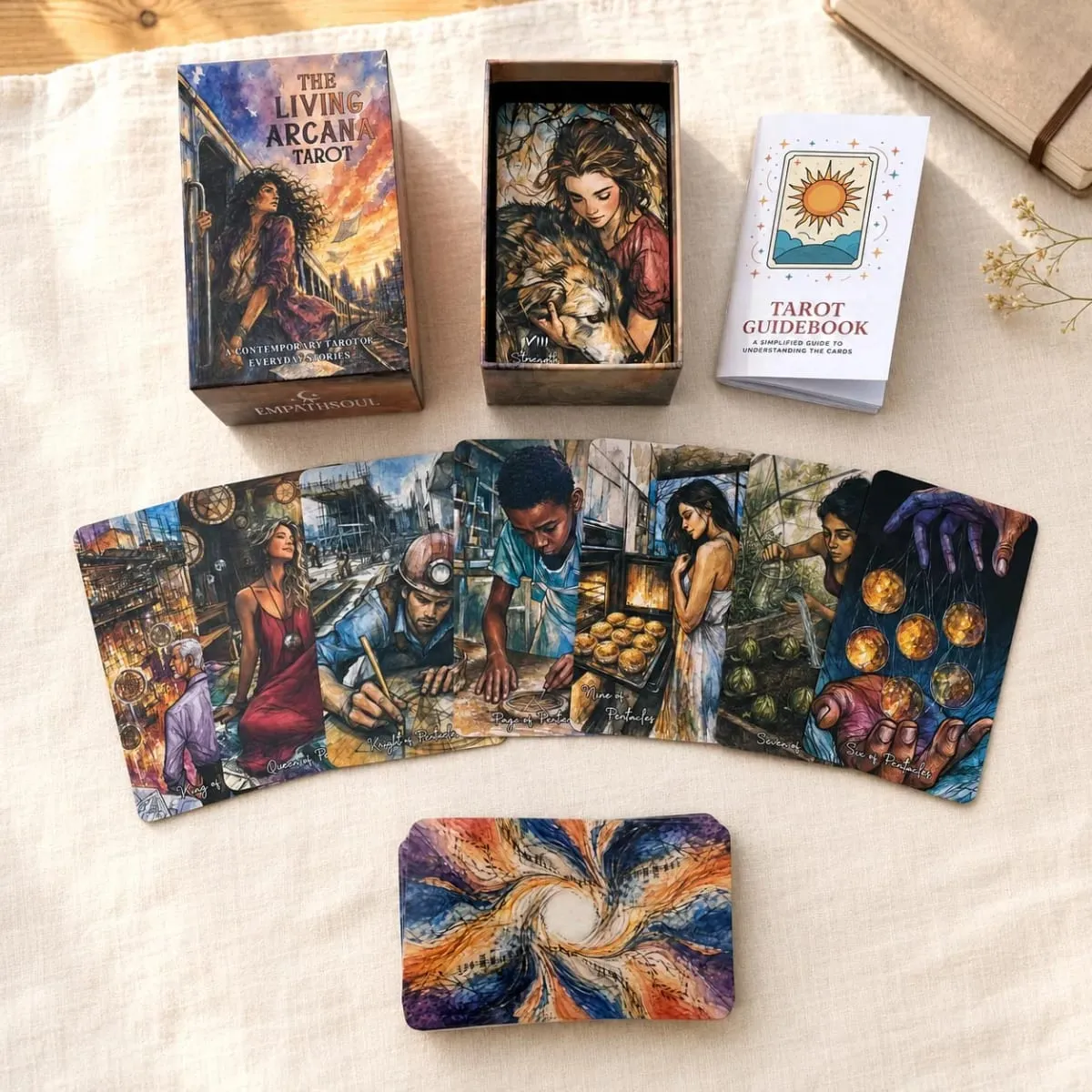 78-Card Living Arcana Tarot Deck 13x8 Cm Includes Paper Manual Explore Ancient Patterns in Modern Life Card Game Set