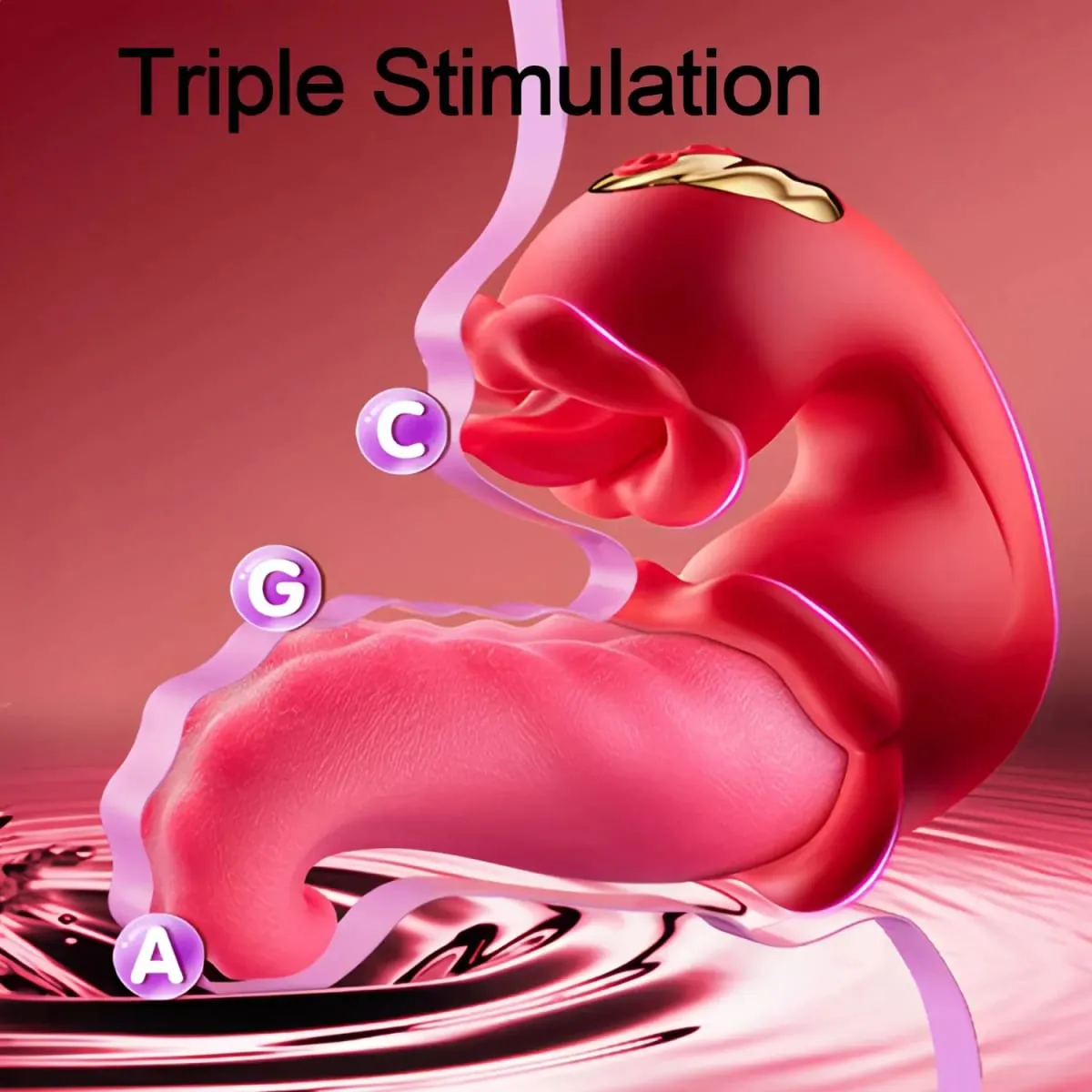 Rose Licking Realistic Tongue Vibrator G-spot Nipple Vagina Stimulator Clitoral Massager Thrusting Dildo Adult Sex Toy 18+