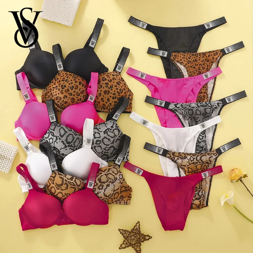 Victoria's Secret Lingerie Push Up Women Sexy Bra And Panty Set Lace Underwire Lingerie Sleepwear Pajamas New Arrival — image 1