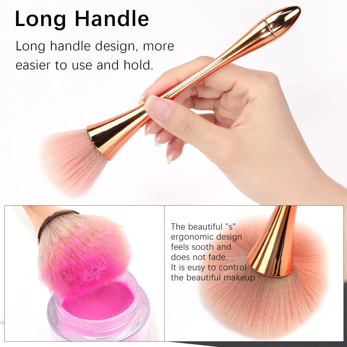 1Pc Fashionable Nail Art Dust Brush Perfect for DIY Nails Reusable Makeup Brushes Wholesale — image 3