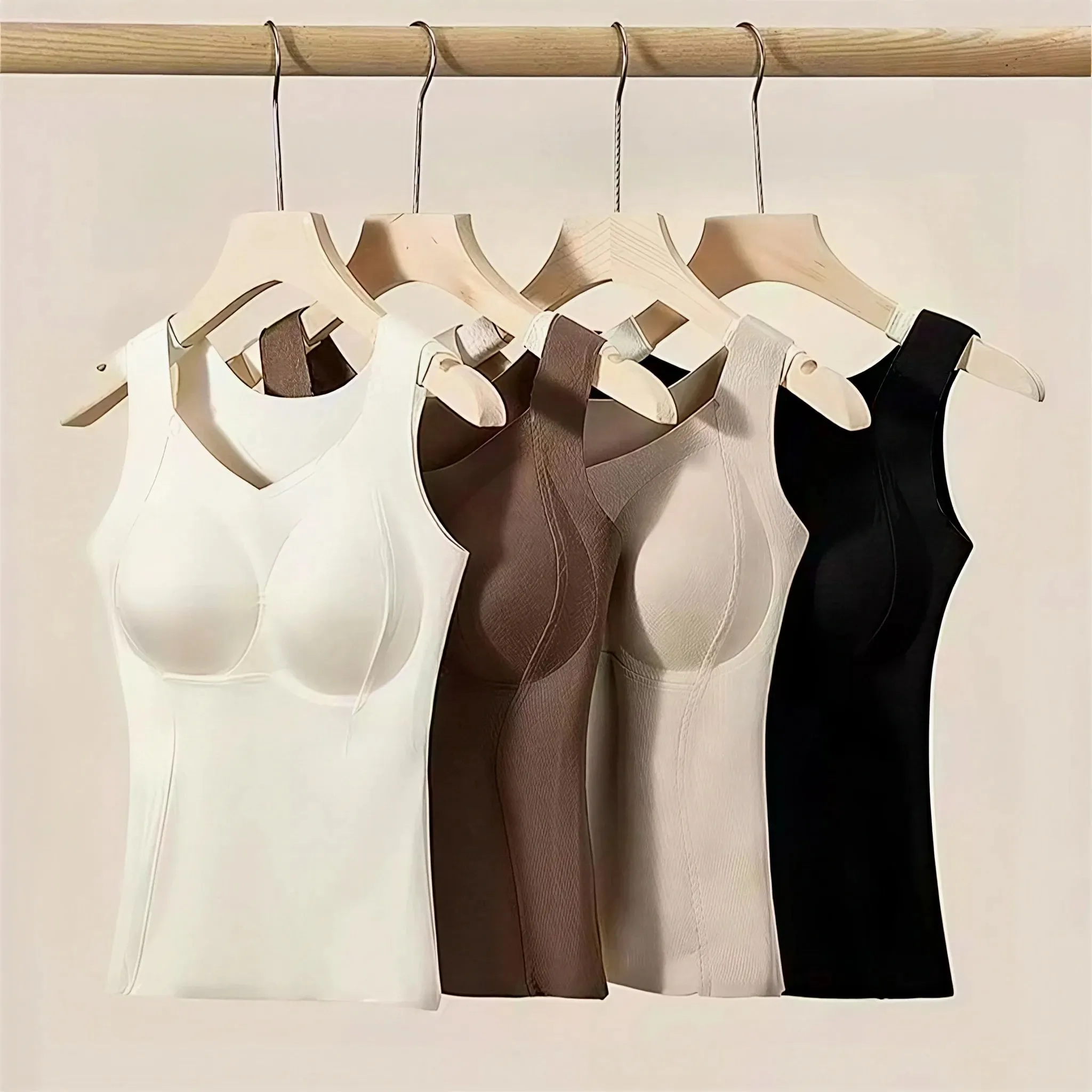 Womens Thermal Vest With Built In Bra Seamless Warm Lined Tank Top For Inner Winter Bottoming Top Friendly Intimate Lingerie New — image 5