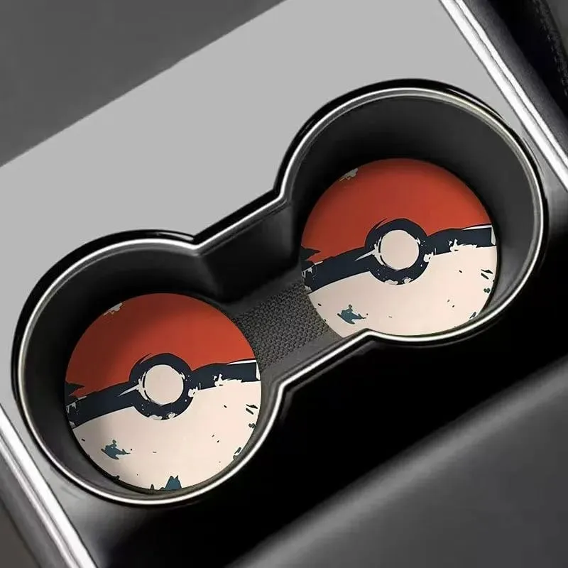 Pokémon Coaster Anime Peripheral Personality Trend Practical Car Coaster New Model Non-slip Cartoon Coaster