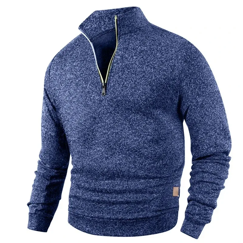 Animal Game Men's Half Zipper Sweatshirts Long Sleeve Solid Pullover Turtleneck Streetwear Warm Jacket Sport Coats Outerwear — image 9