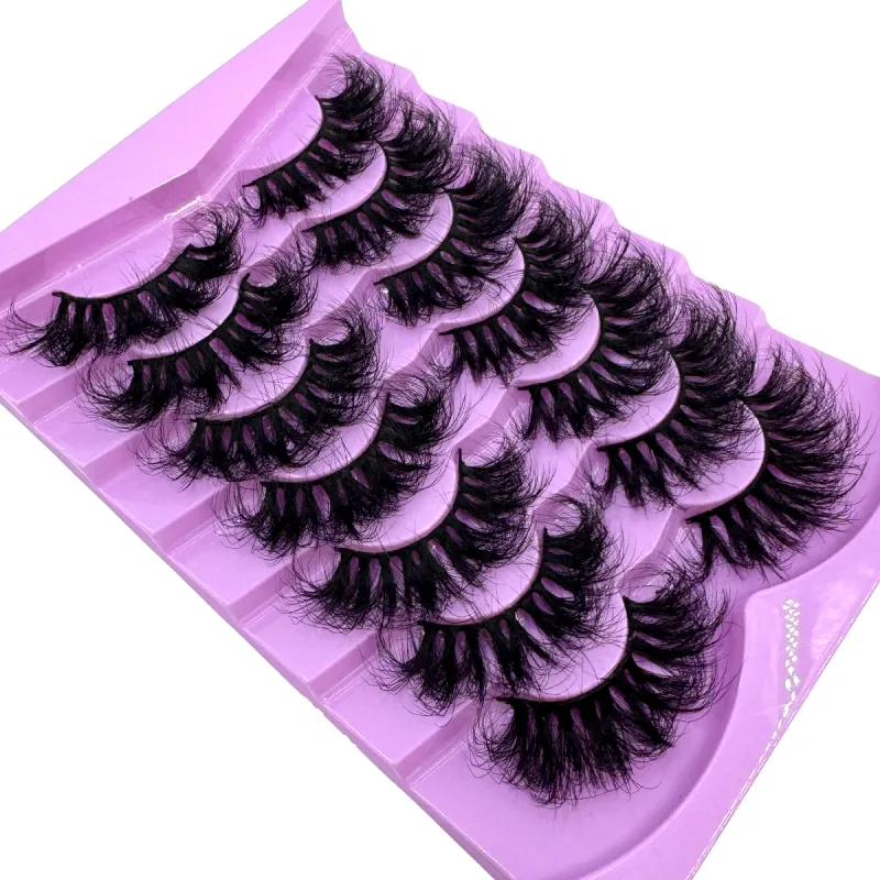 7 Pairs Fluffy Lashes 10-25mm 3D Mink Lashes Long Thick Natural False Eyelashes Wholesale Lashes Vendors Makeup Mink Eyelashes — image 8