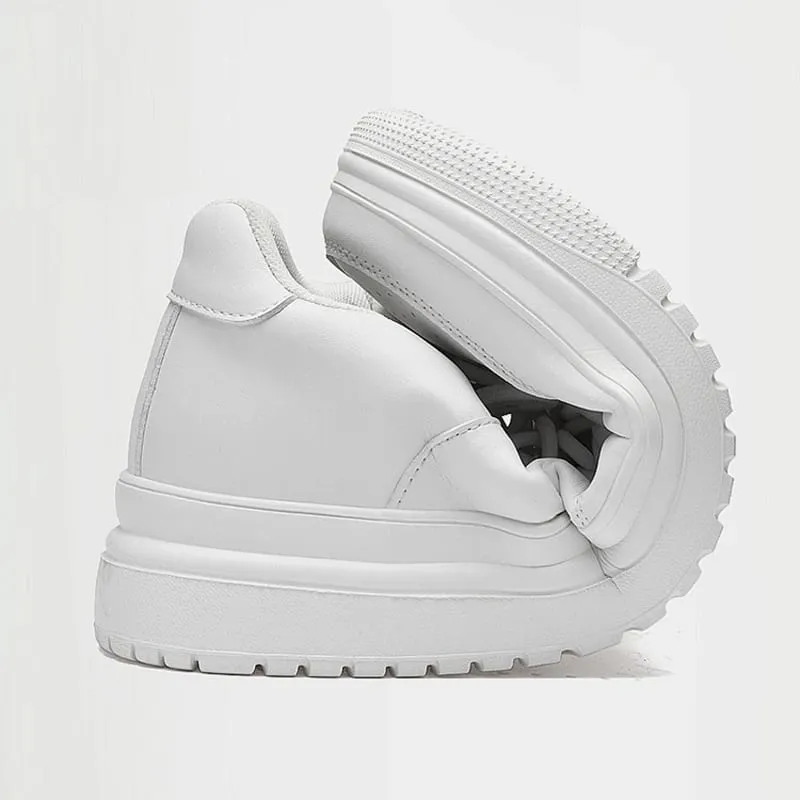 2026 남성용 새로운 높이 증가 신발 8cm 보이지 않는 엘리베이터 스니커즈 White Leathe Sport Zapatillas De Hombre 빅 사이즈 46 — image 5