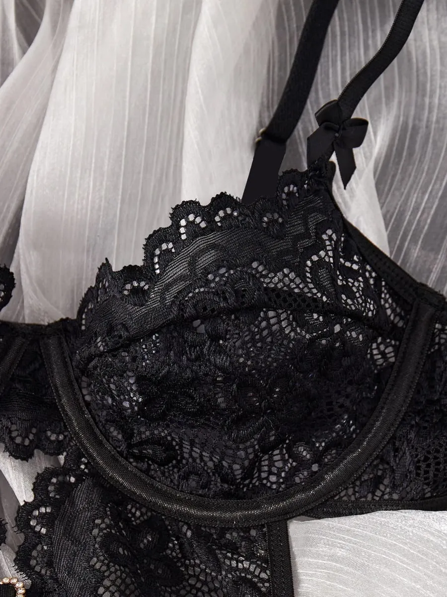 Sexy Set Offener Bodysuit Unterwäsche Für Frauen Spitze Perspektive Nachtrock Sex Kostüme Erotische Dessous Korsetts BH und Höschen Set
