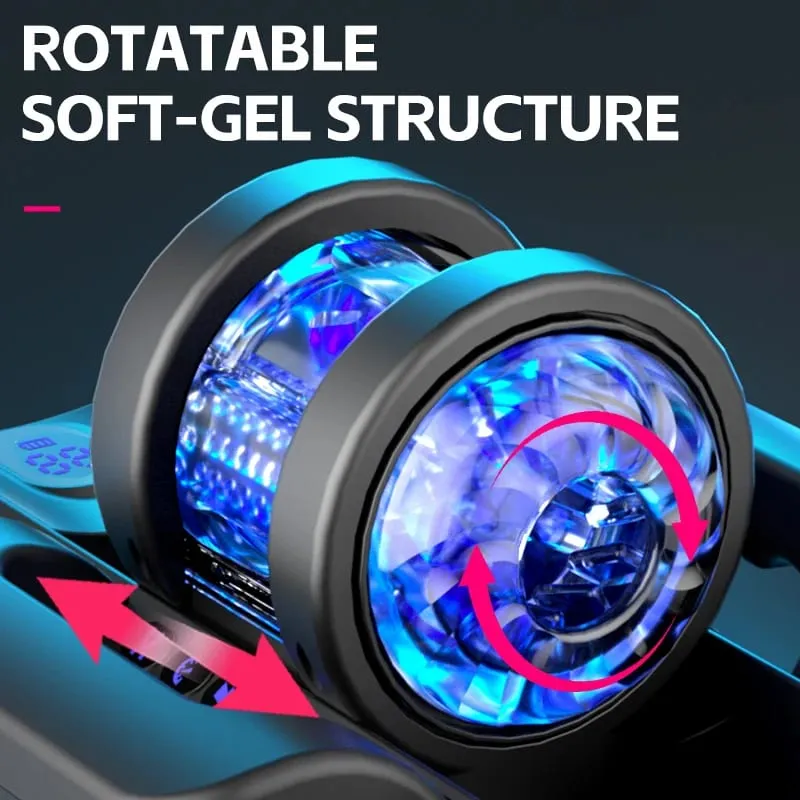 Dual-grip Male Masturbator Adjustable Long Travel Masturbation Cup Adjustable Telescopic Rotating Male Masturbation Cup Sex Toy — image 5