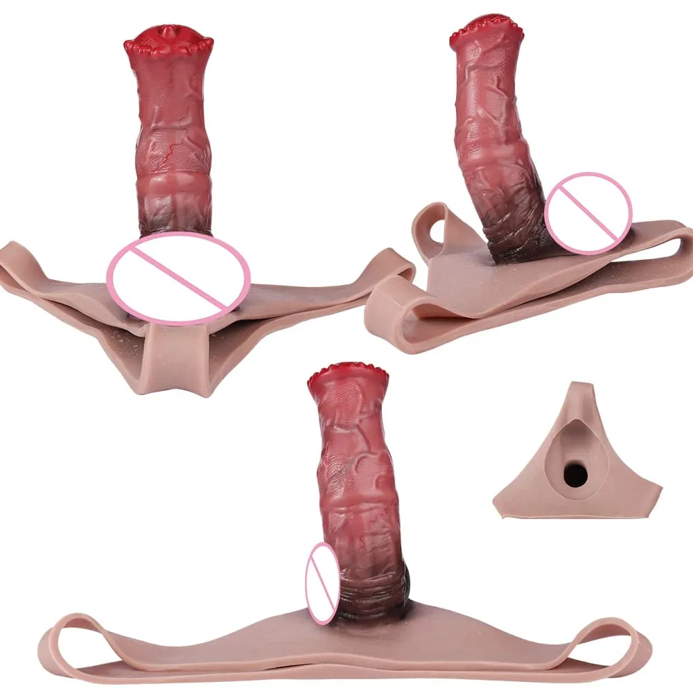 Reusable Hollow Penis Sleeve Pants насадка на член Realistic Male Dick Extender Sex Toys Couples Sex Pleasure Products — image 3
