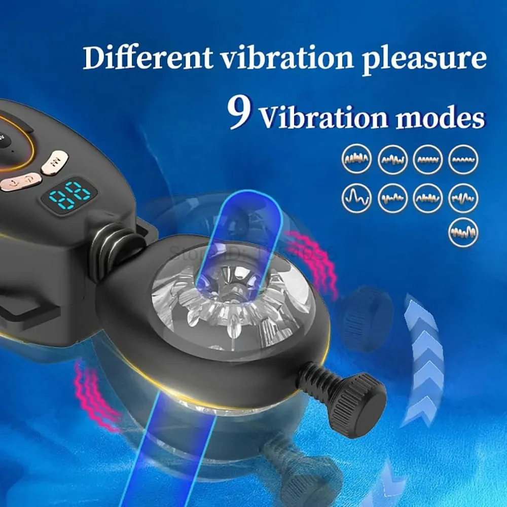 Automatic Thrusting Vibrating Male Masturbator with Wearable Belt Remote Control Hands-free Penis Stroker Sex Toys for Men Adult