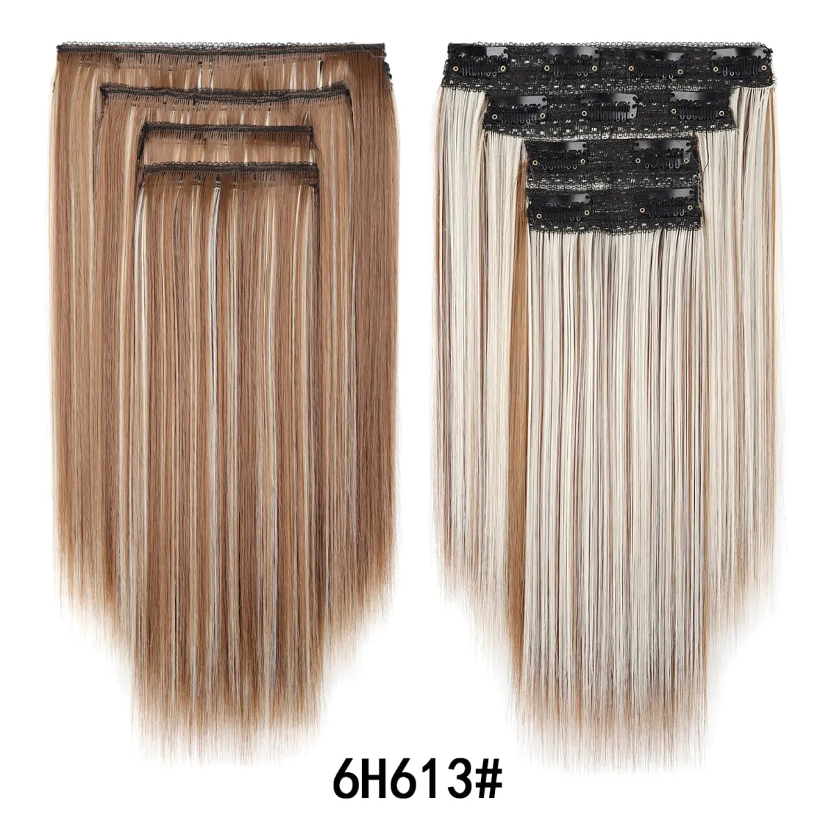12 Inch Straight Clip In Hair Extensions 4Pcs/set Full Head Short Synthetic Highlight Hair Extensions For Women