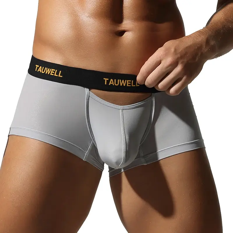Herrenunterwäsche, bequem, kühl, dünn, sexy, halbtransparent, flacher Winkel, mit U-förmigem Beutel
