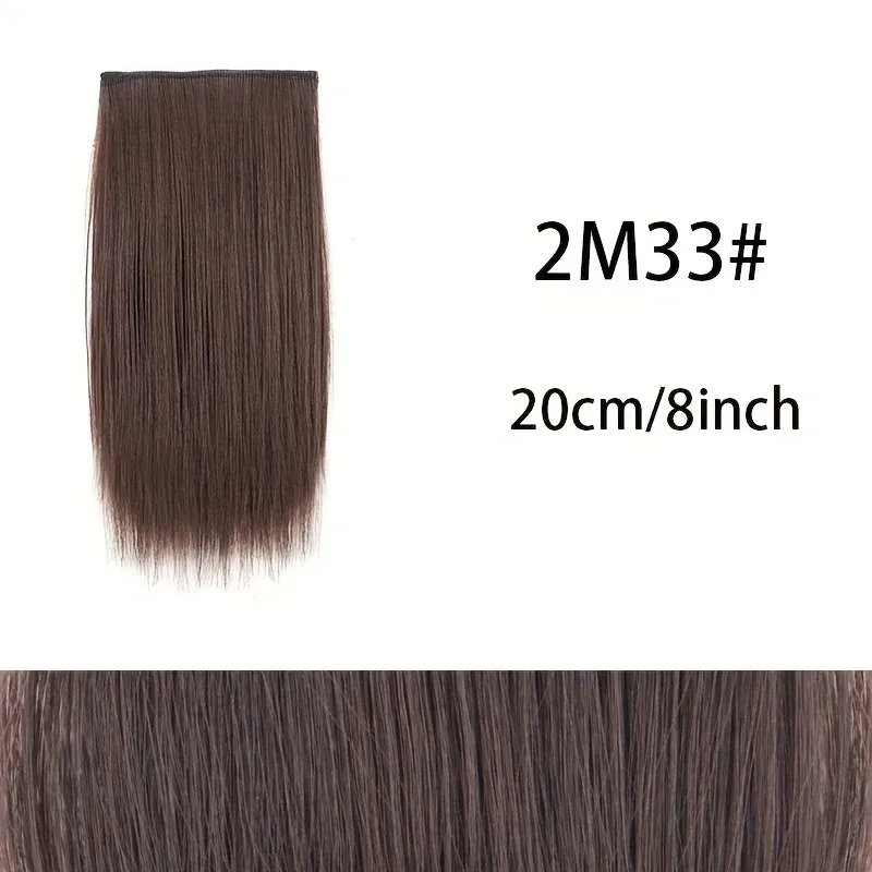 10cm/20cm/30cm sentetik kısa düz ped görünmez saç uzatma astarı saç üst yan kapak postiş kadınlar için — image 8