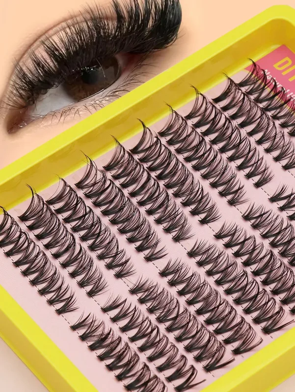 Cat Eye 16 rækker Cluster Lashes 406080100P Blandede DIY Individuelle øjenvipper Tykke Bakke DIY Eyelash Extension Wispy Volume Eyelashes