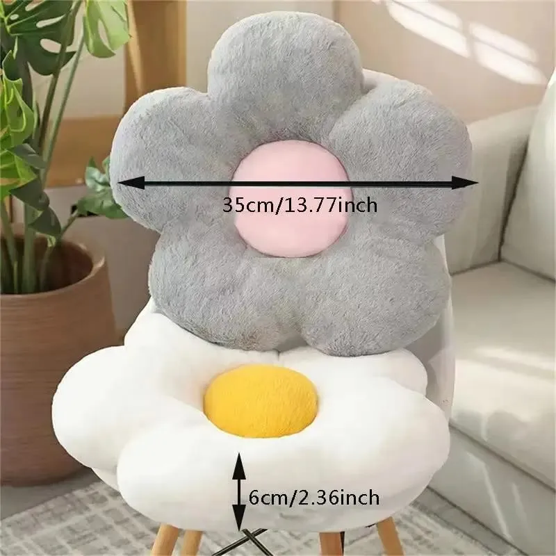 Practical 35cm Kawaii Colorful Flower Plush Pillow Cushion Soft Sunflower Plant Mat Stuffed Sofa Bed Sleeping Back Decor Gifts — image 8