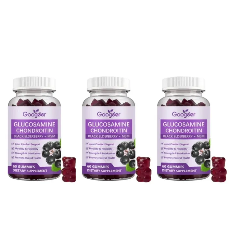 Googeer Joint Support Gummies 60 Count Glucosamine Hydrochloride Chondroitin Sulfate MSM with Hyaluronic Acid for Cartilage