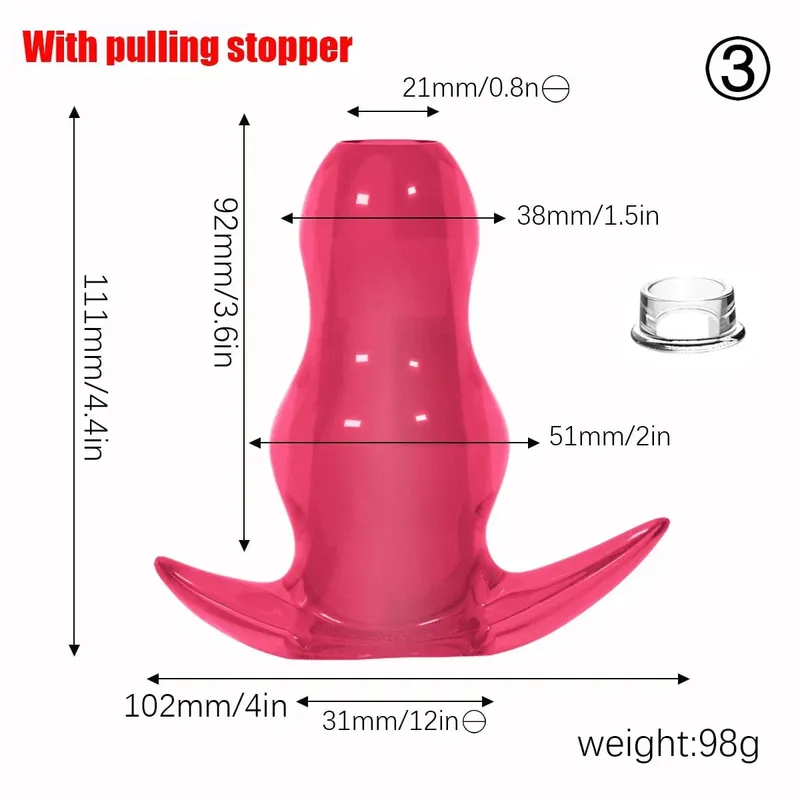 Ensemble de plug anal tunnel creux en TPE violet, bouchons d'étirement anal ouverts gradués, jouet sexuel flexible pour hommes et femmes