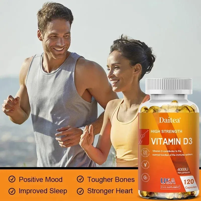 Vitamin D3 Capsules 4000IU Provide Immune Bone Support Promote Calcium Absorption Promotes Muscle Health Nervous System — image 2