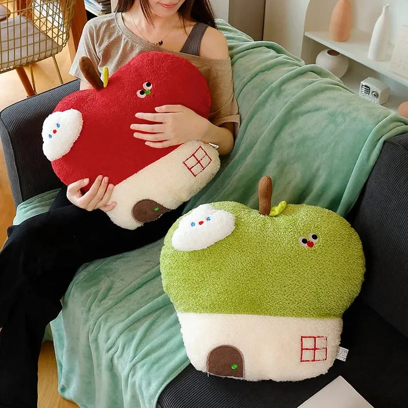 Cute Apple House Plush Pillow Optional With Blanket 2‑in‑1 Throw Cushion Kawaii Fruit Stuffed Pillow Sofa Bedroom Decor Gift — image 5