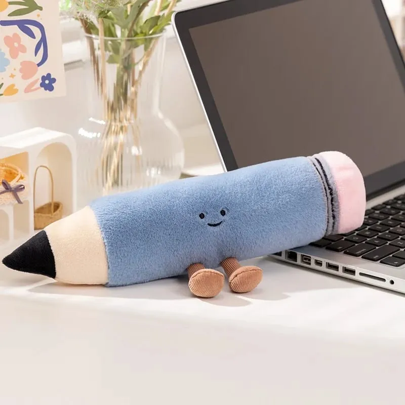 Kawaii Stationery Commodity Plush Toy Stuffed Humanoid Ruler Book Pencil Sharpener Eraser Pillow Decoration Gift — image 12