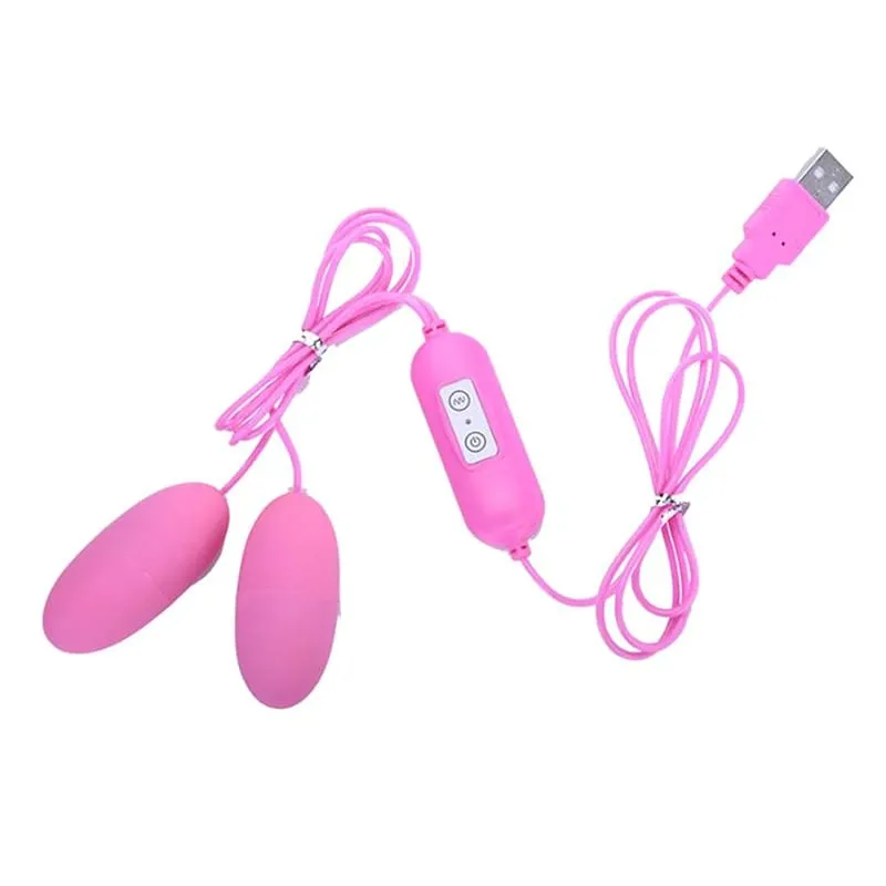 Powerful Double Vibrating Bullet Egg G Spot Clitoral Stimulator USB Rechargeable Waterproof Sex Toy for Women — image 1