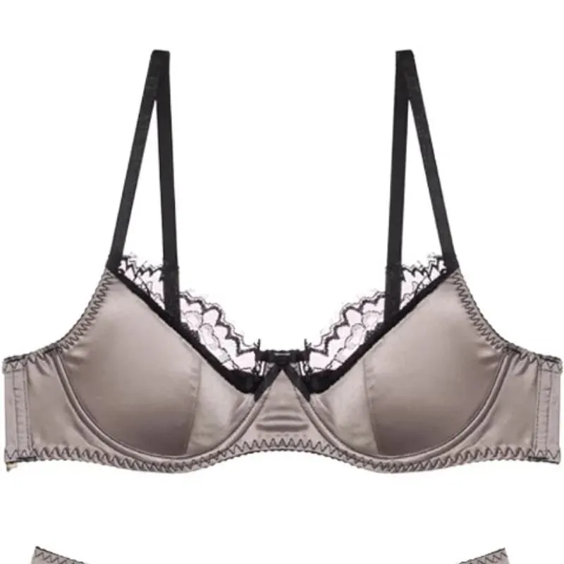 Red Satin Bra Set Dopamine Lingerie for Small Chest Push Up Gathers Anti Sagging Sexy Lace Bralette for Women Pure Sensual