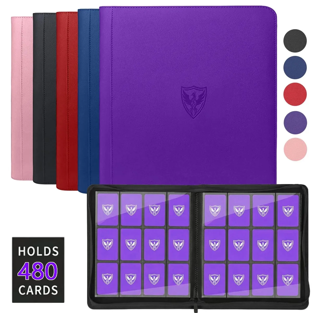 12-Pocket Trading Card Binder Collectible Card Holder That Can Accommodate 480 Cards Zippered Premium Card Binder Suitable for Tcg Cards/Game Cards/Sports Cards/Yu-Gi-Oh! Magic: the Gathering and Trading Cards — image 1
