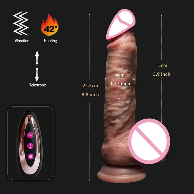 Big Dick Penis Realistic Dildo Telescopic Vibrator Female Masturbator Anal Plug for Women Thrusting Adult Sex Toys Male Sex Shop