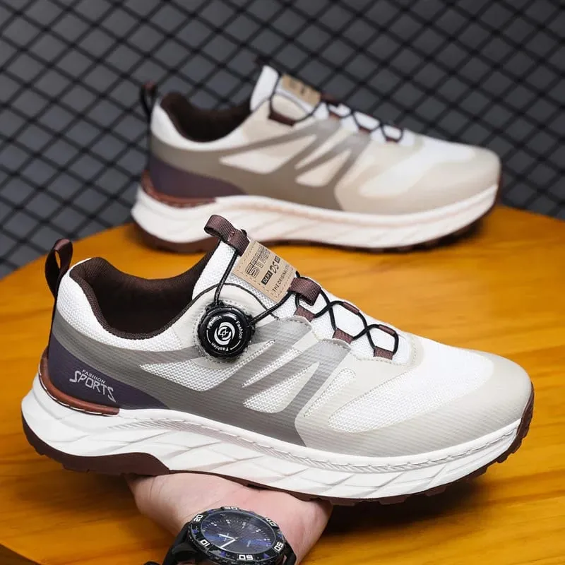 New Men Sneakers Breathable Anti Slip Comfortable Casual Shoes with Button Light Jogging Shoes Outdoor Vulcanzed Shoes for Men
