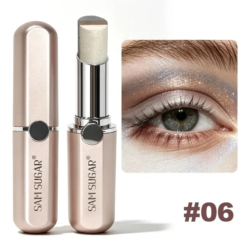 Tricolor Eyeshadow Stick Glitter Highlight Contour Shadow Stick Eye Makeup Waterproof Lasting Shimmer Metallic Eyeshadow Makeup