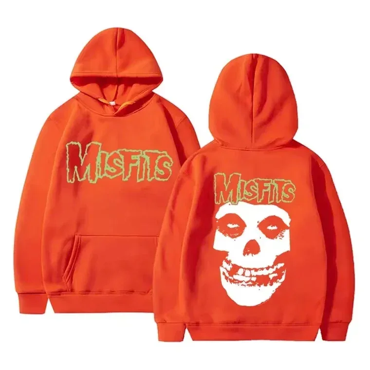 2026 Horror Punk Bizarre Skull Print Hoodie Men's Gothic Retro Loose Fleece Cotton Hoodie Rock Style Pullover Unisex — image 12