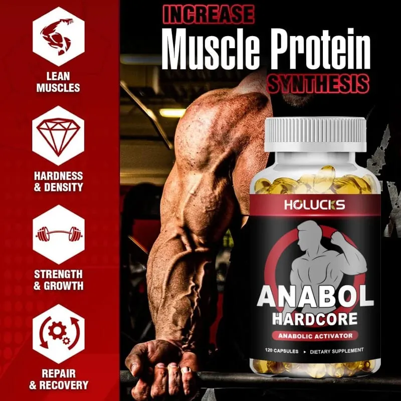 Anabol Hardcore Supplement Muscle Growth for Men To Build Lean Dense High Performance Enhancing Support Overall Health