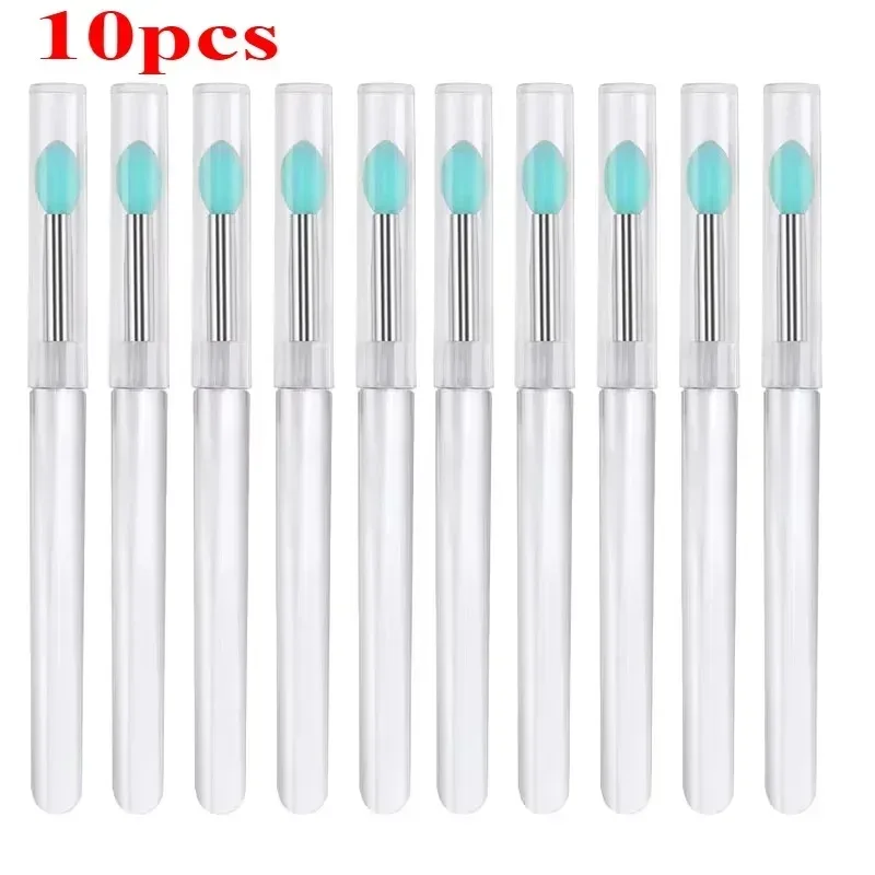 3/5/10PCS Portable Silicone Lip Brush With Cover Soft Multifunctional Lip Balm Applicator Lipstick Lipgloss Makeup Brushes
