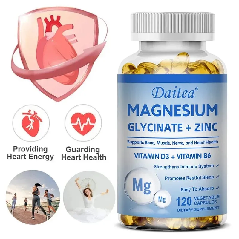 Daitea Magnesium Glycinate at Zinc Dietary Supplement - Bone Nerve Immune Support - Angkop para sa Mga Lalaki at Babae — image 2
