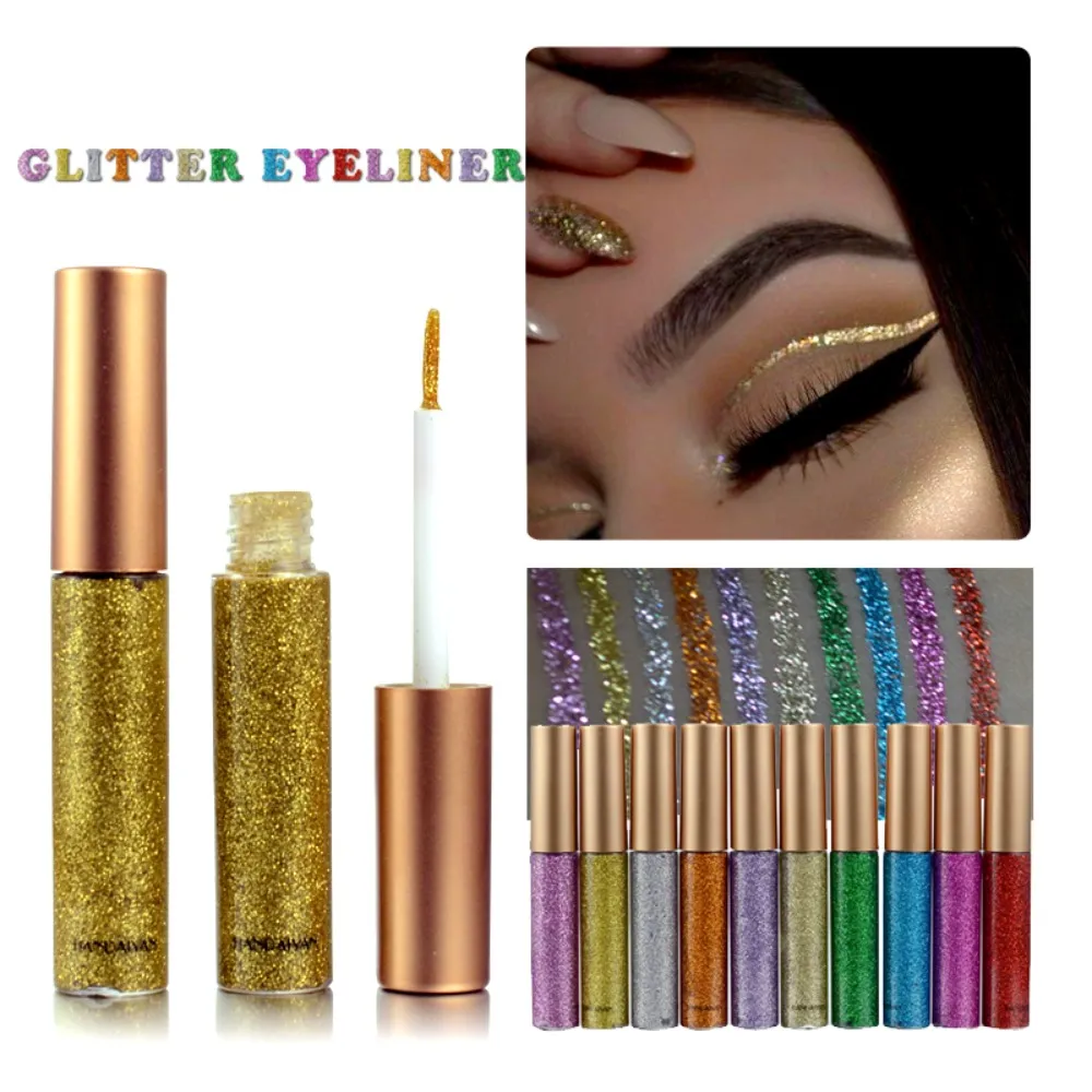 Glitter Liquid Eyeliner Pen Sparkly High Shine Pigment Stage Diamond Eyeshadow Long Lasting Waterproof Eye Makeup