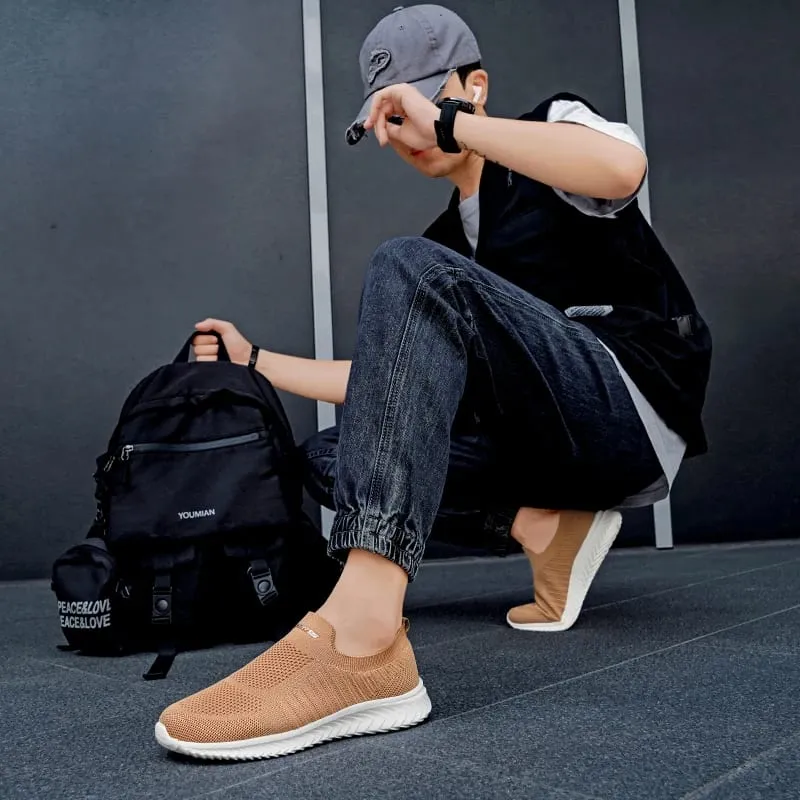 Men Vulcanize Shoes Mesh Men Shoes Lightweight Comfortable Men's Sneakers 2025 Autumn Fashion Slip on Flats Shoes Male Loafers — image 5
