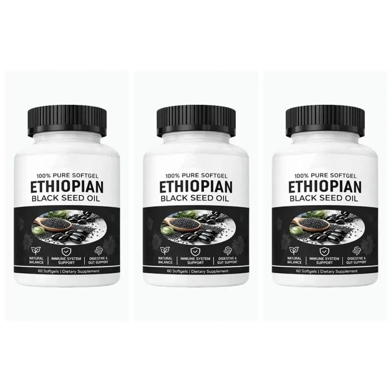 Ethiopian Black Seed Oil Purely Nutrient Ethiopian BlackSeed Oil Capsules with Thymoquinone Organic Cold-Pressed 60 Softgels — image 8