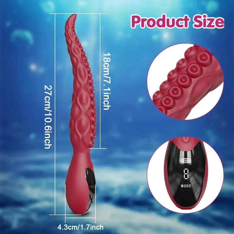 Animal Octopus Long Anal Plug Anal Vaginal Expansion Masturbator Female Orgasm Tentacle Dildo Sex Toys G-Spot Stimulation Penis — image 8