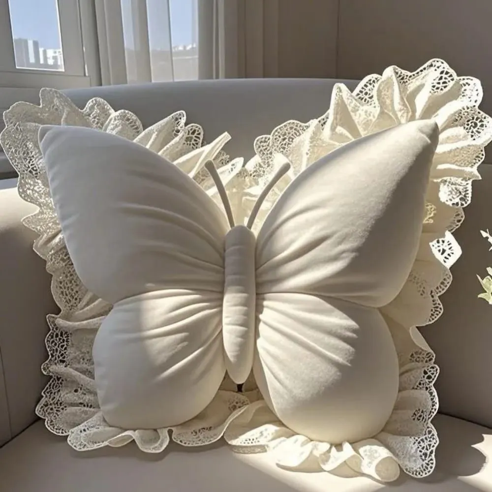 New Cute Butterfly Pillow Lace Butterfly Bedhead Pillow Home Textile Cushion Sofa Decoration — image 10