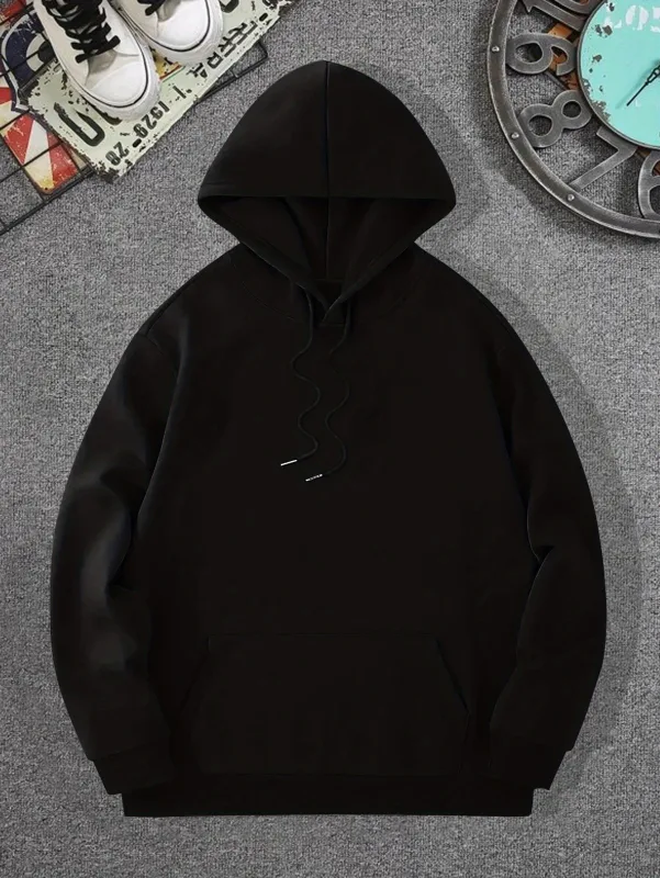 Men Celestial Mountain Back Print Hoodie Moon Star Vertical Line Art Graphic Hooded Sweatshirt Casual Outdoor Streetwear Kangaro — image 3